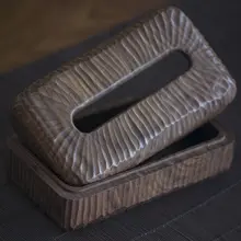 北米産 ブラックウォールナット製 高級ティッシュボックス【リビング用・シンプルデザイン】