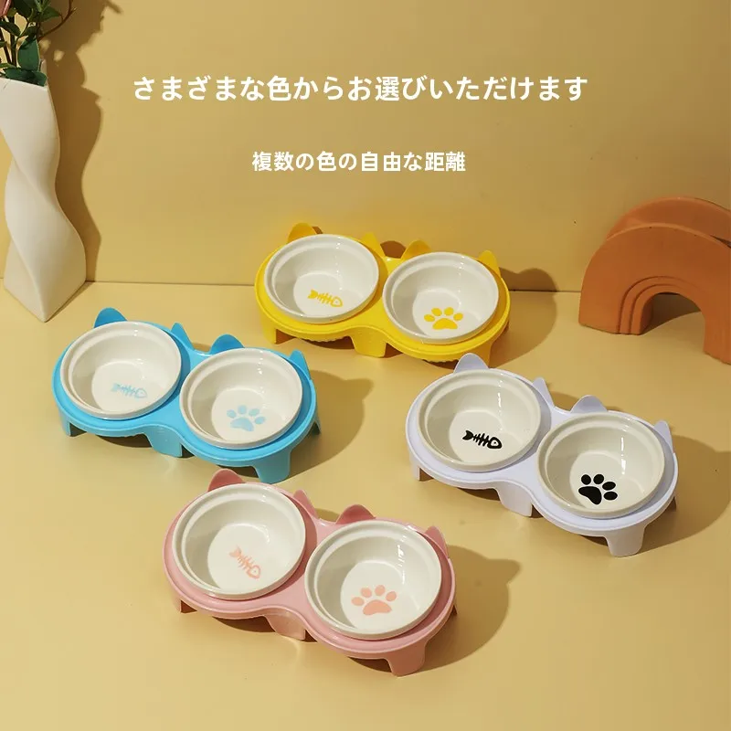 猫のための陶器製食器：斜め口設計と漏れ防止機能がストレスを軽減