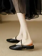 法式 本革オープンパンプス【夏用・柔らかい・低ヒール・マリジェーン・スリップオン】