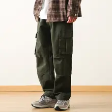 メンズ秋用ワイドストレート工事パンツ【多ポケット・フィット・カジュアル】