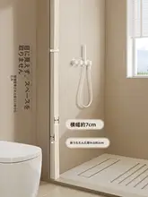 高級防水バスカーテン【折りたたみ式・干渉を防ぐ・穴あけ不要・バスルーム用】