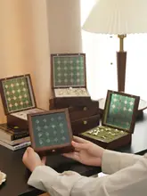 耳飾り用収納ボックス【小型・防錆・高級感あるフランス風デザイン・天然木製】