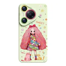 Huawei Pura70 Pro用カバー【全包デザイン・可愛いキャラクター・ピンク・シンプルで上品】