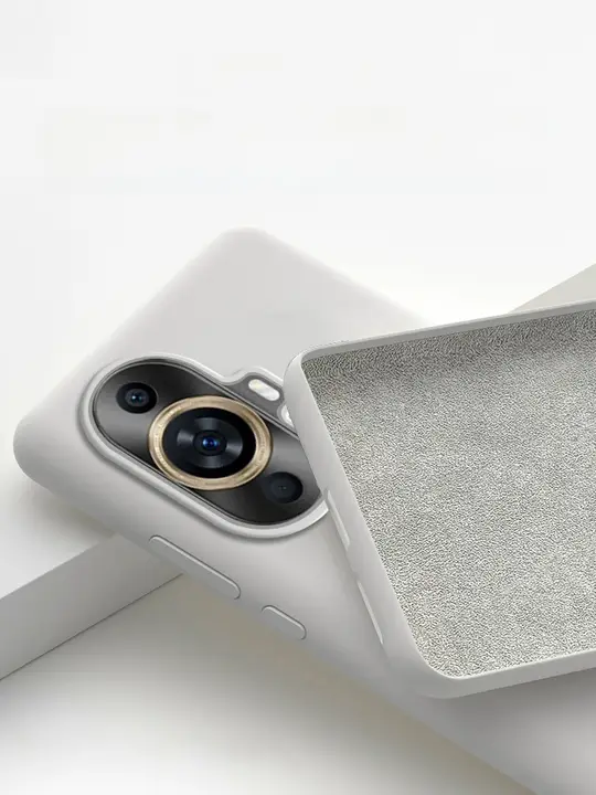 全包デザインの液体シリコン製スマートフォンケース【ホワイト・耐衝撃・Huawei nova11/nova10pro対応】