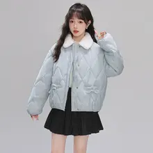 厚手ダイヤモンドキルトダウンコート【女性用・フード付き・暖かい】