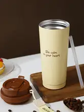 陶器製内面コーティングの保温カップ【車載用・可愛いデザイン・携帯便利】