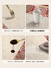 防水レザー製長方形テーブルマット【赤・お祝い用・新年にぴったり】