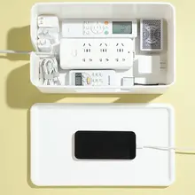 大容量デスクトップ電源タップ収納ボックス【オフィス用・コンパクト設計】