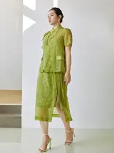 国風新中式デザインの印花短袖ワンピース【盤扣・キャミソール付き】（セットアップ対応）