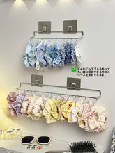 壁掛けヘアアクセサリー収納ラック【鉄製・穴あけ不要・おしゃれなデザイン】