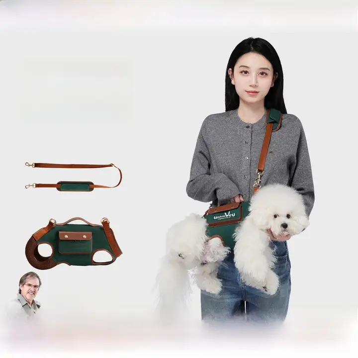 ペット用 キャリーバッグ 中小型犬用 横型 手提げ 肩掛け 斜め掛け リード付き お出かけ 「wakytu」
