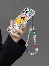 MASFIEL カラフルフラワー＆バタフライスマホストラップ【短型・iPhoneケース用・かわいい高級アクセサリー】