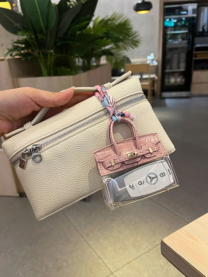 Hミニプラチナバッグ 車のキーケース【かわいいAirPodsケース・キーリング・女性用アクセサリー】