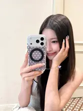 紫波点デザインの回転式マグネットスマホスタンド【iPhone対応・全面保護ケース】