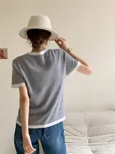 ショートスリーブMAX白鹅绒セーター【クルーネック・カラーブロック・シンプルデザイン・秋冬用】（セットアップ対応）