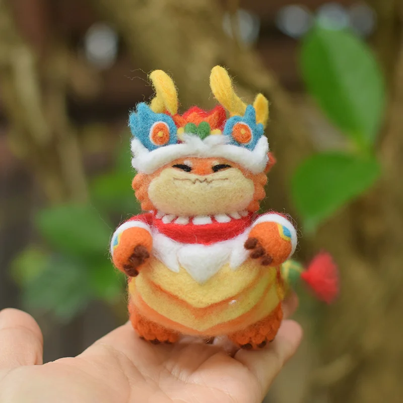 羊毛フェルト製 DIY パンパン龍のぬいぐるみキット【新年用・贈り物に最適】