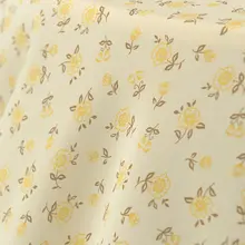 米底の黄花枝柄 シフォン生地【オリジナルDIY・衣装用】