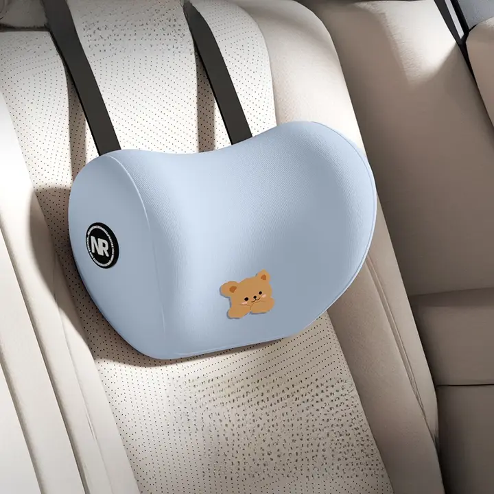 子供用車載枕【かわいいカートゥーンデザイン・長時間座座り対応・首・腰サポート】