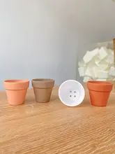 口径4.9cm ミニプラスチック多肉植物ポット【シンプルデザイン・陶器色・厚手】