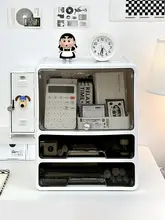 デスク用透明ディスプレイスタンド【防塵・積み重ね可能・フィギュア収納用】