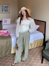 Jinda Zhi ハイエンド テーラードパンツ レディース ワイドレッグ パンツ