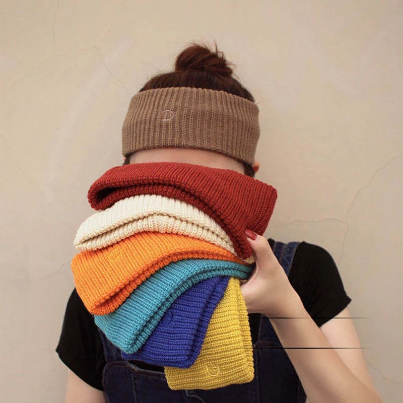 男女兼用 シンプルニットヘアバンド【ストリートスタイル・幅広タイプ・日常使い】