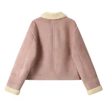 デザイン性の高い羊羔毛一体型ジャケット【冬用・厚手・ゆったりフィット】