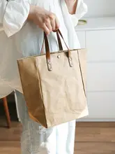 防水仕様のミニトートバッグ【レディース・牛皮紙製・洗える】
