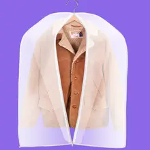 防塵用衣服カバー【透明・コート・スーツ用・厚手・洗濯可能】