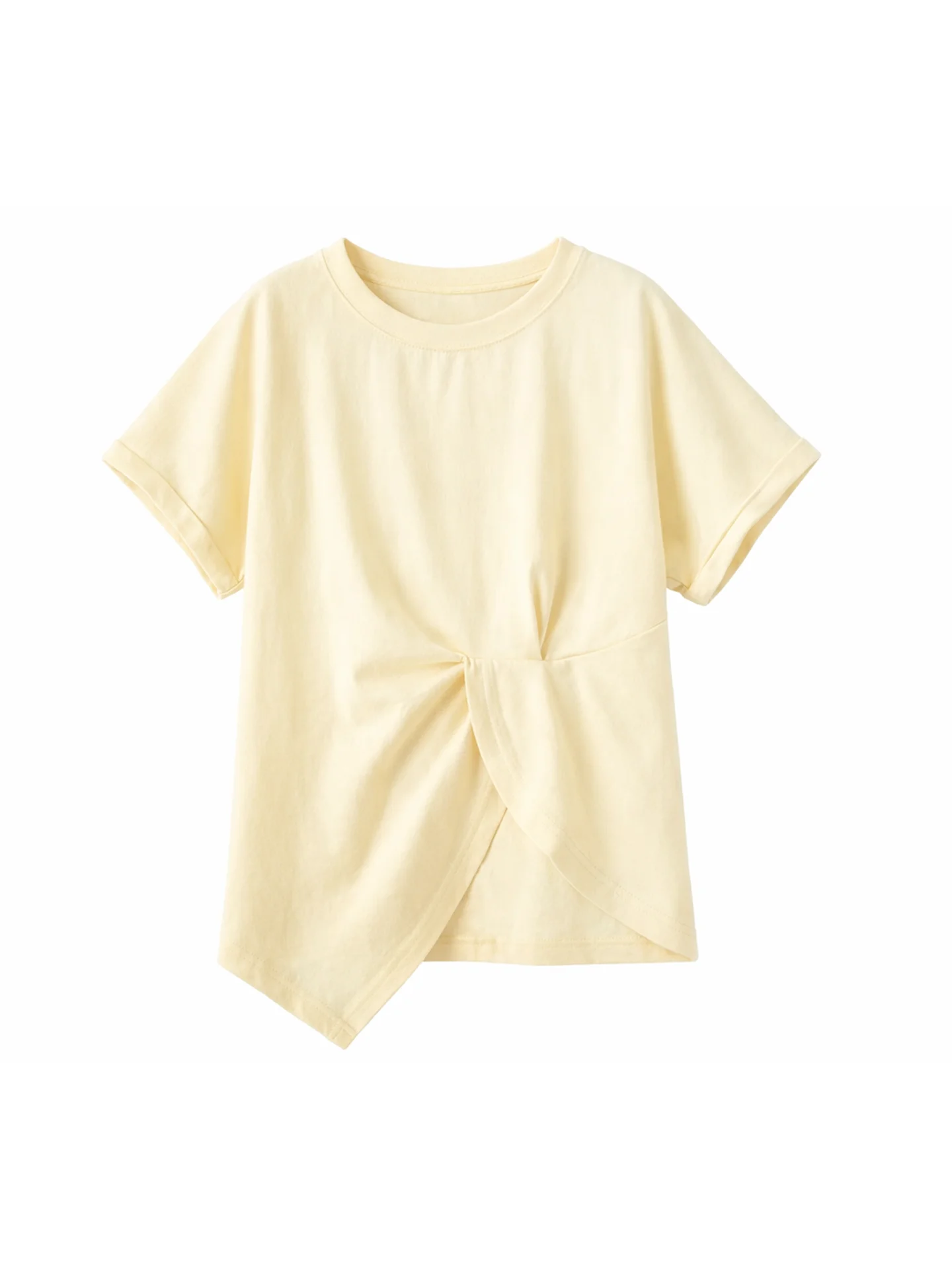黄色 ベージュ のTシャツ：大きいサイズのフレンチスタイル半袖Tシャツの実用性とシーン別適用
