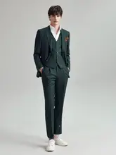 秋冬用 ダークグリーン スーツジャケット【フォーマル・男性用・ウエディング対応】（セットアップ対応）
