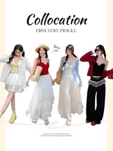 赤いキャミソール【胸パッド付き・フリルデザイン・スタイリッシュ】（セットアップ対応）