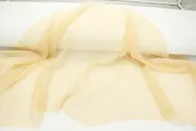 半透明のクリームカラーシフォン生地【ドレス・ウェディング装飾用・DIY材料】