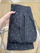 ポルカドットワイドパンツ【長い丈・フィット・夏用】（セットアップ対応）