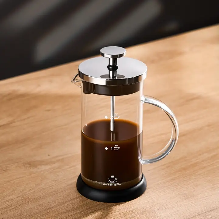 捷安玺 フレンチプレスコーヒー器具セット【ガラス冷抽出カップ・コーヒーフィルター付き】