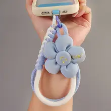 多機能なショートスマホストラップ【個性的なサンフラワーデザイン・コットン編み・耐久性と快適さ】