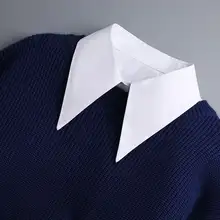コーディネートしやすい大きな尖ったカラーの女性用シャツ型装飾襟【耐皱・お手入れ簡単】
