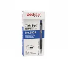 得力 6505 ボールペン 0.7mm 青ボタン付き 12本入り | オフィス用品
