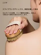 ボディブラシ ロングハンドル 天然豚毛 柔らかい毛先 背中 角質ケア ドライブラッシング