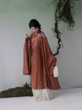 天絲刺繍入り立ち襟長シャツ【春夏向け・白色】