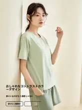 夏用ブラ付きクルーネックTシャツ【短袖・ウェア・  極上の柔らかさ】