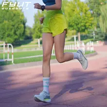 ウエストポーチ付きランニングパンツ【通気性・速乾・女性用・フィットネス】（セットアップ対応）