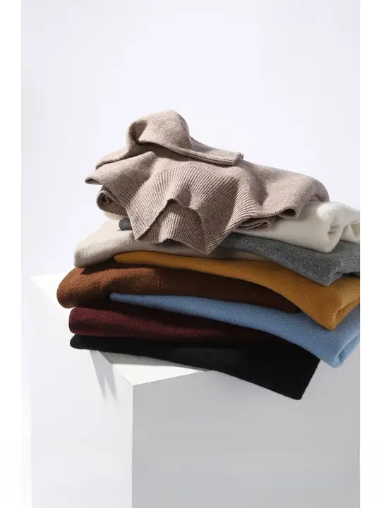 MAS&JM クラシックシリーズ Seamless 半高ネック カシミヤニット