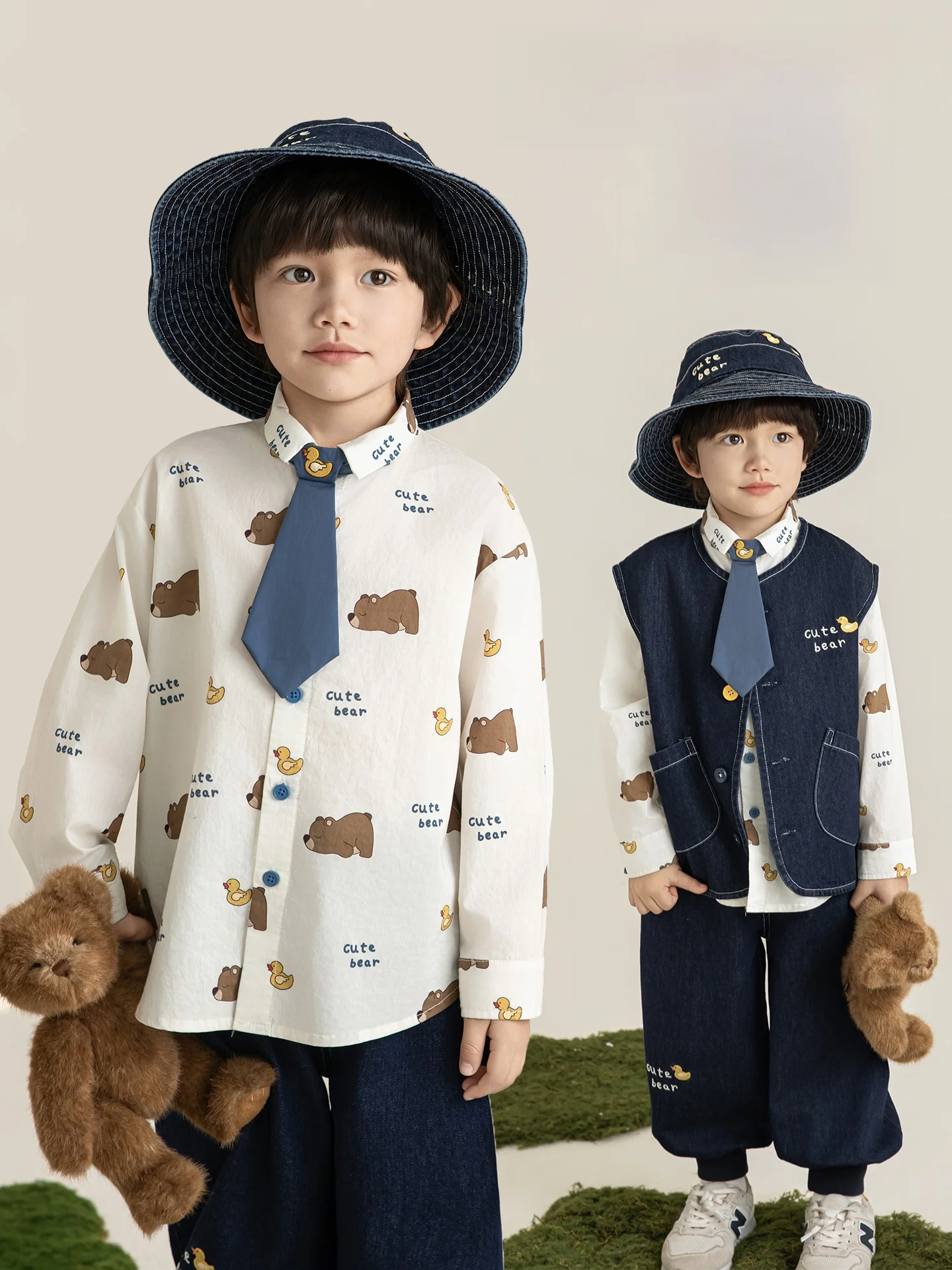 キッズ服 ブランドで迷うなら、このシンプルなデニムセットアップが救う！