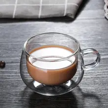 耐熱ガラスカップ コーヒーカップ お花茶カップ 二重断熱カップ 持ち手付きカップ