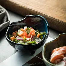 足付き碗 和風 陶器 不規則 小鉢 デザートボウル フルーツサラダボウル 食器 特徴