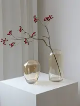 フラワーベース アンバーガラス 北欧風 リビング インテリア 生花 造花 水栽培