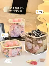 透明なヘアアクセサリー収納ボックス【かわいいデザイン・デスク用・髪ゴム・ヘアクリップ収納】