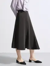 CHICBLISS 黒色ハイウエストフレアスカート【春秋用・通勤・OLスタイル・タイトシルエット】