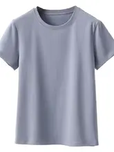 シンプルな無地コットン短袖Tシャツ【クール感・スリムフィット】